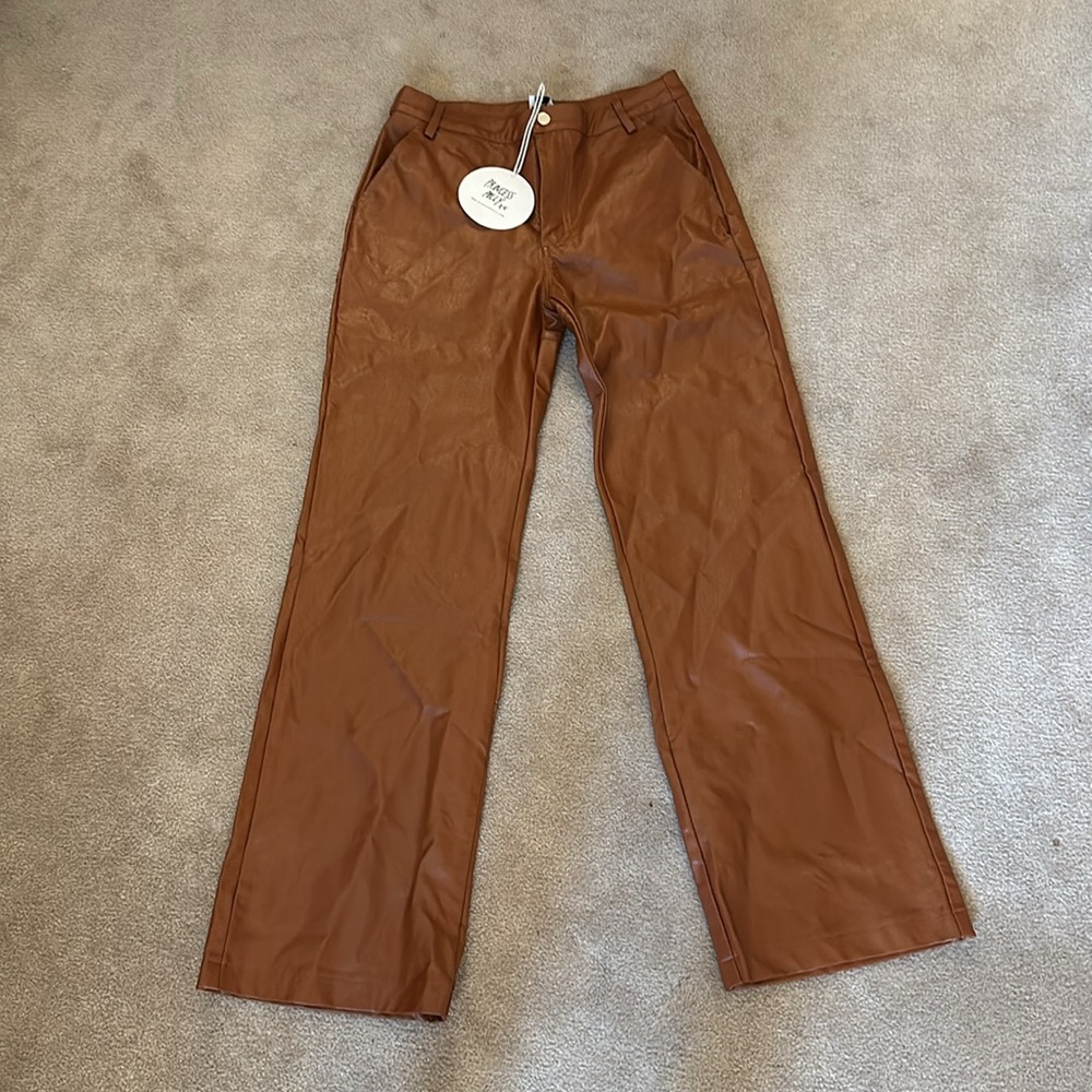 Princess Polly Brown pleather pants